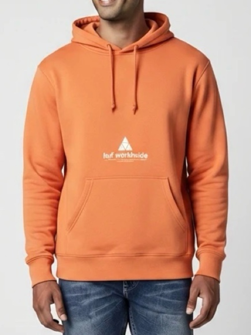 HUF WorldWide Orange & White Hoodie Sweatshirt